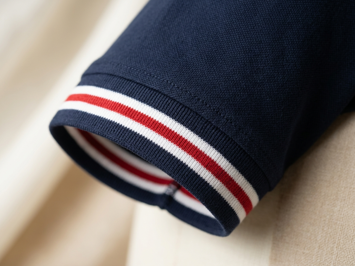 รายละเอียด เสื้อโปโลขอบแขนแต่งแถบ