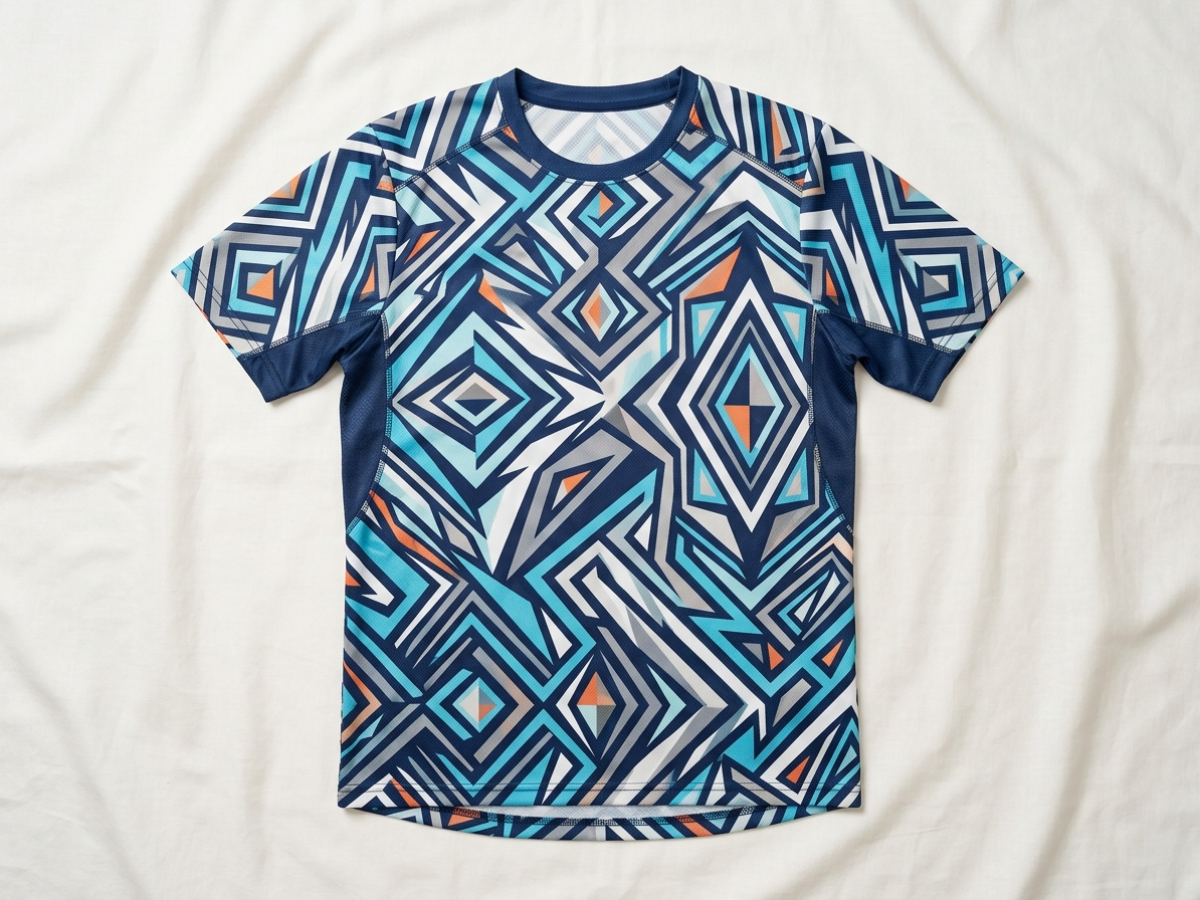 เสื้อกีฬาผ้าพิมพ์ลายกราฟิก