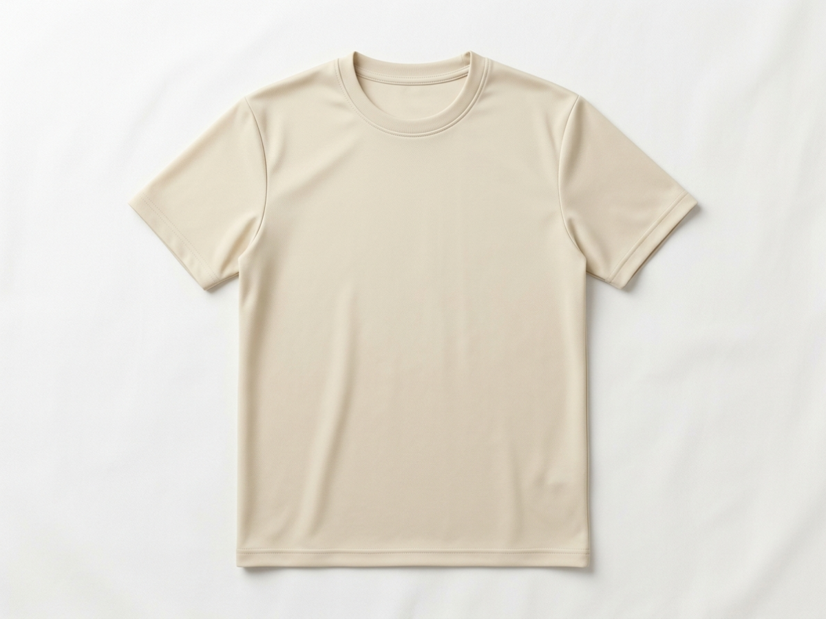 เสื้อกีฬาคอกลมสีพื้นสไตล์มินิมอล