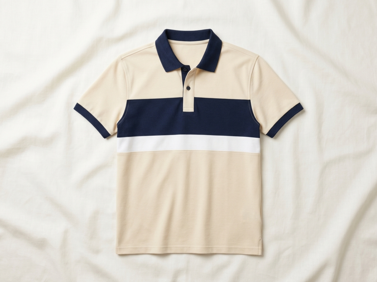 เสื้อโปโลคอปกตัดต่อสี